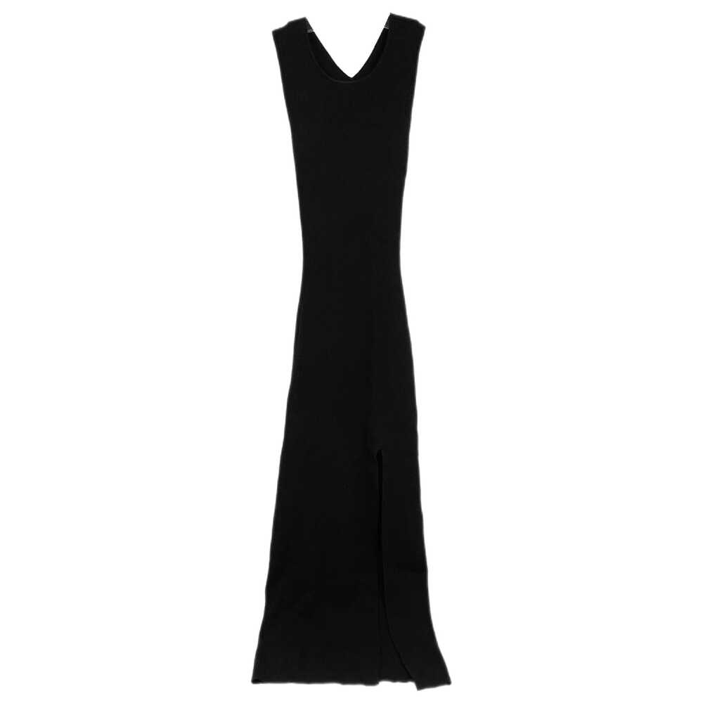Babaton Black Ribbed Knit Cut-Out Back Maxi Dress | Size S